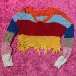 Color-Block V-Neck Sweater